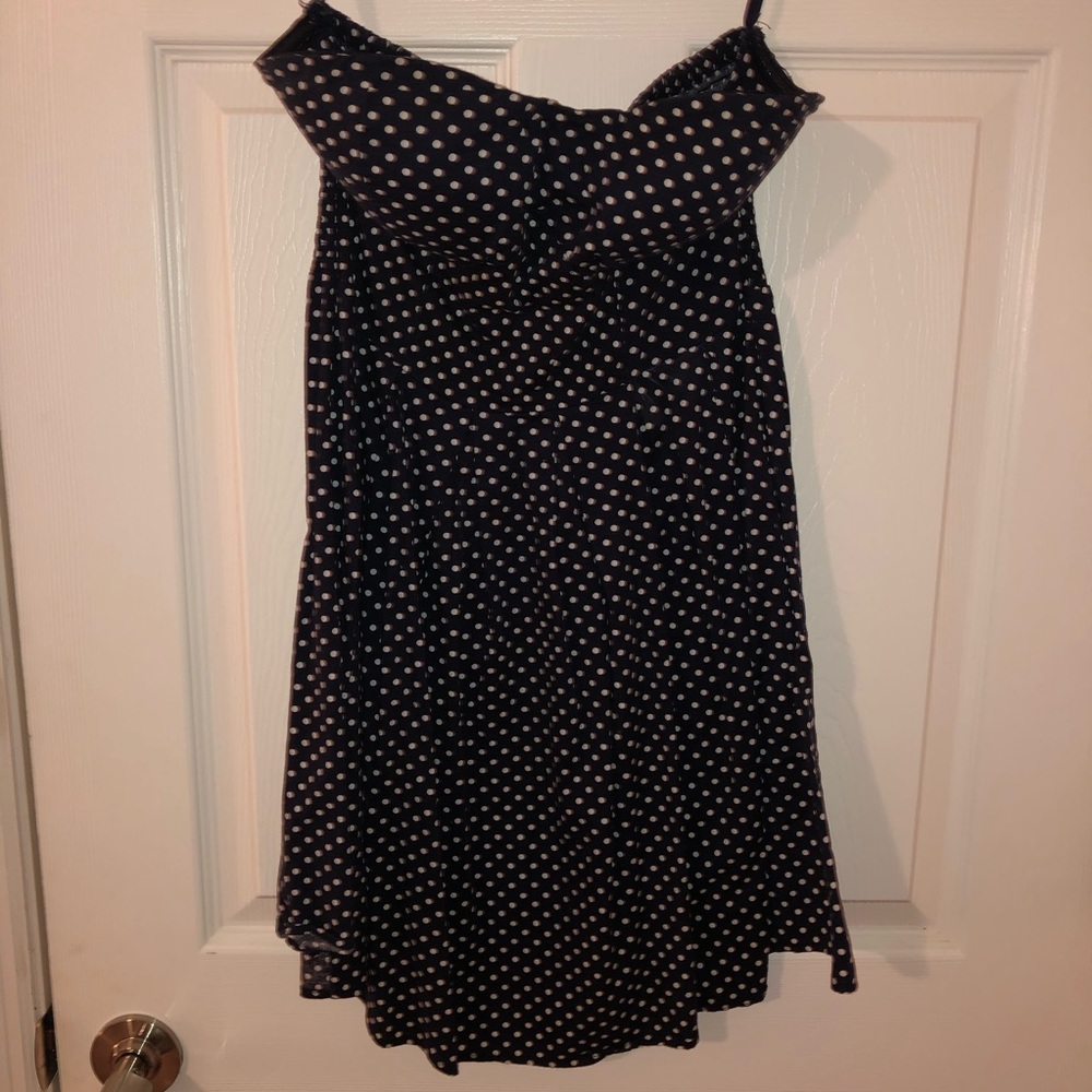 Strapless polka dot dress